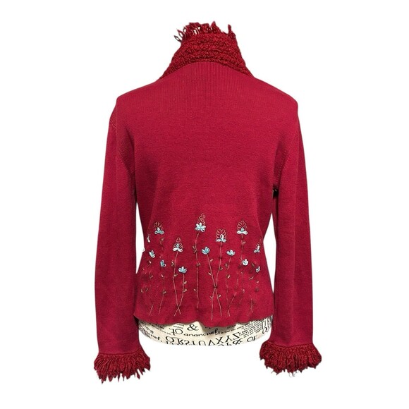 Telluride Clothing Co Red Mock Neck Fairy Cardigan Hipster Y2K  Cottagecore - Picture 4 of 10